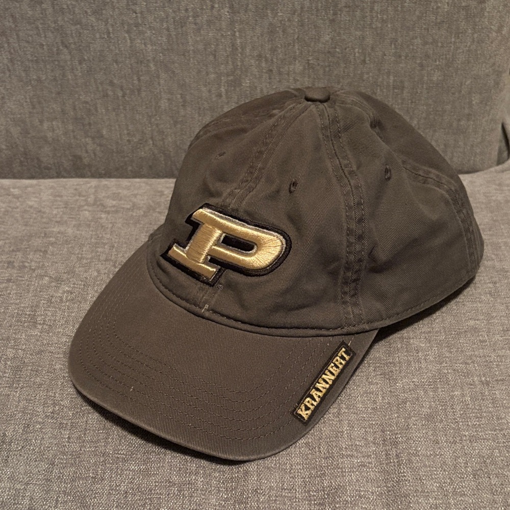 Grey and Gold Purdue University Cap